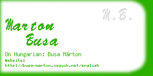 marton busa business card